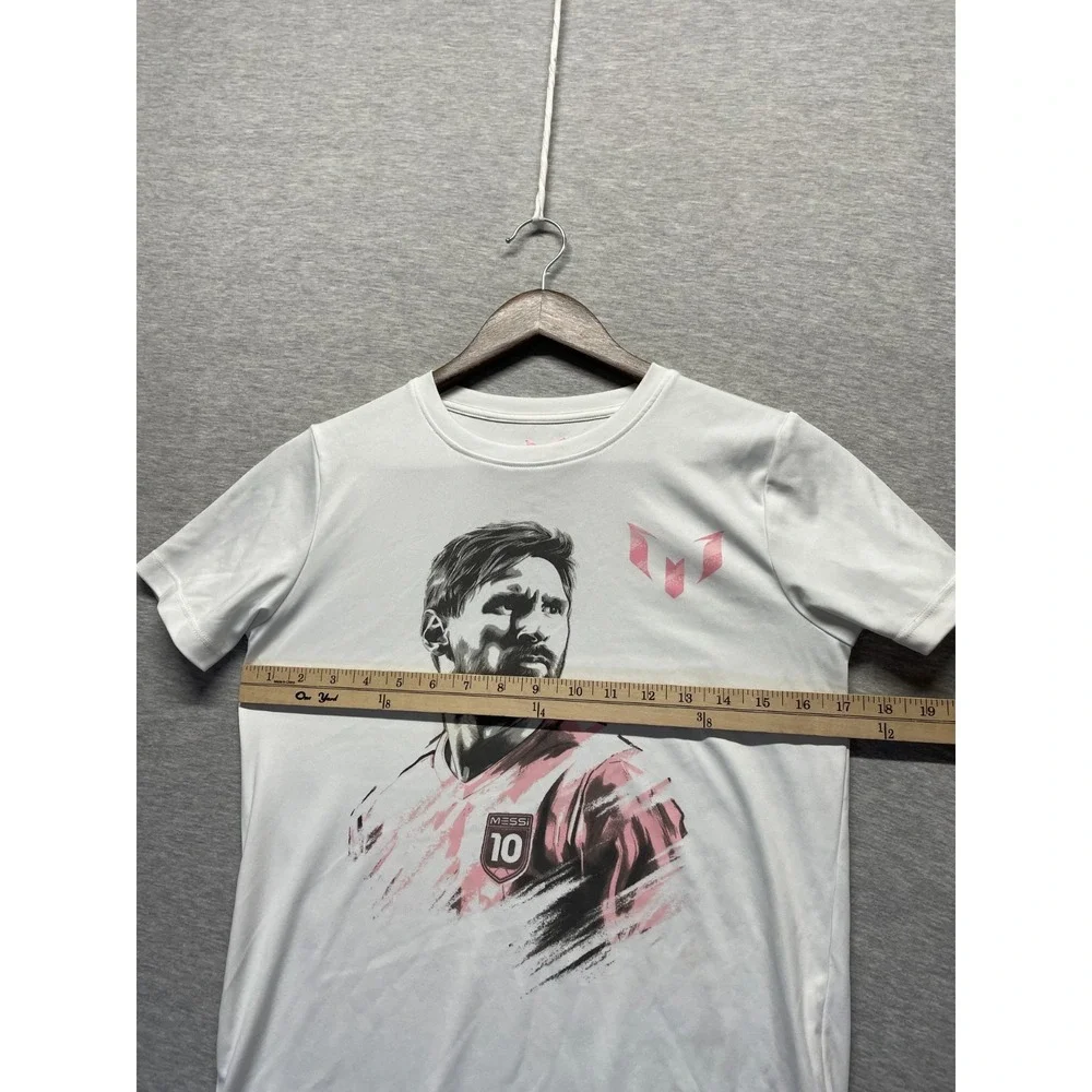 Messi Collection T Shirt Boys M (10-12) White Graphic Print LCW Kids Messi Logo
